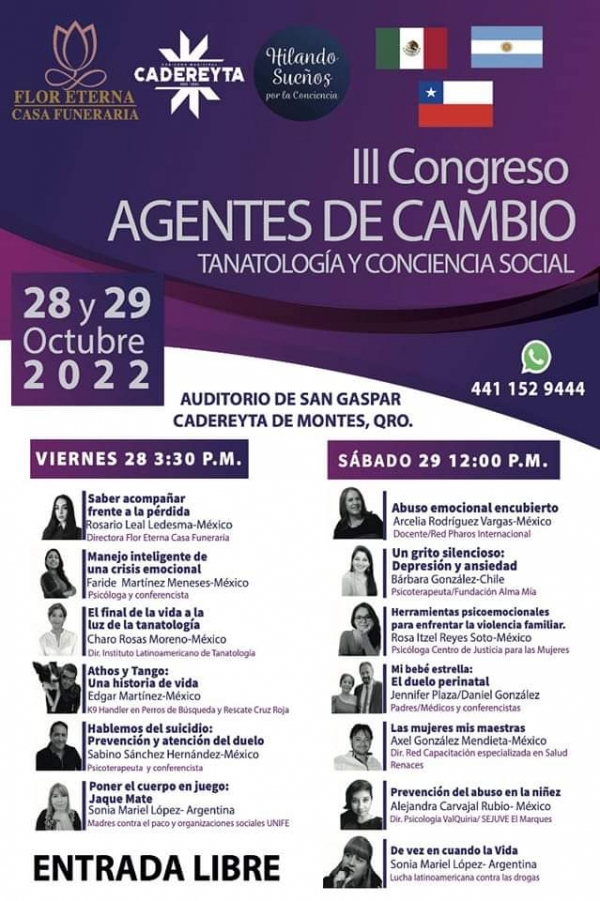 Tanatología y Conciencia Social en el 3er Congreso Agentes de Cambio